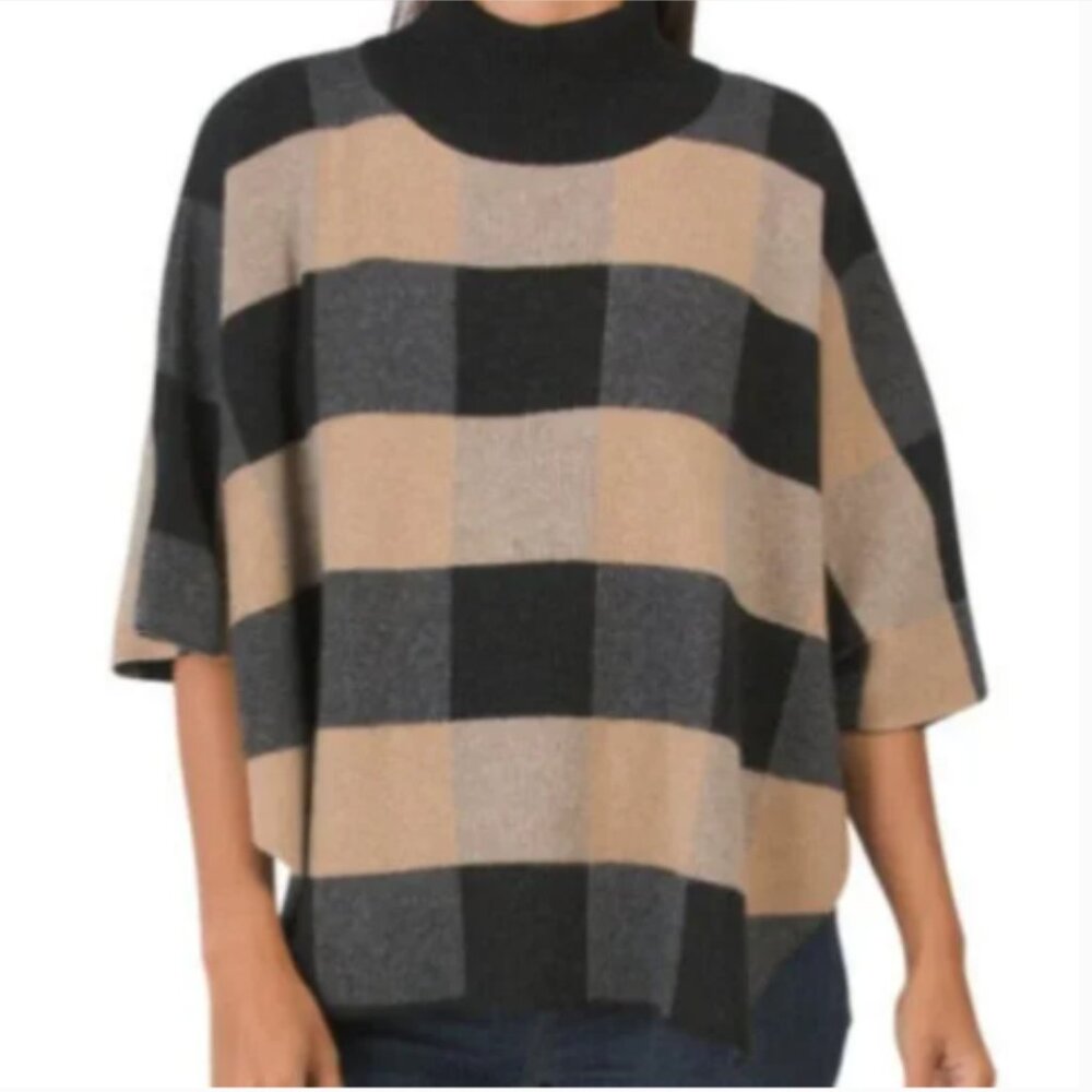 NOTE DI ANITA Merino Wool Cashmere Blend Mock Neck Sweater Made in Italy OS